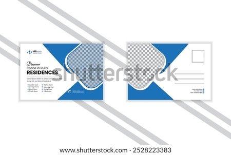 Creative Real estate post card template. Minimalist Real estate post card design.