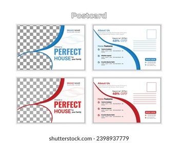 creative real estate postcard design template.