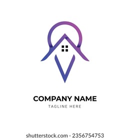 creative real estate or property logo design template
