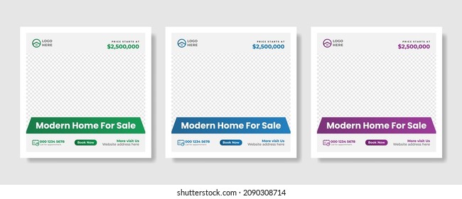 Creative real estate social media post template