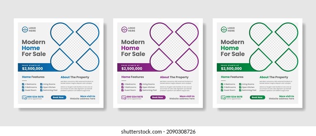 Creative real estate social media post template
