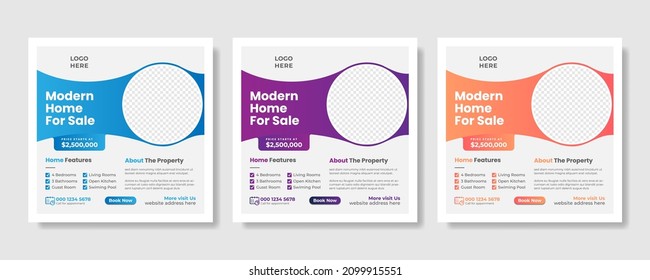 Creative real estate social media post template