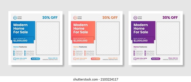 Creative real estate social media post template