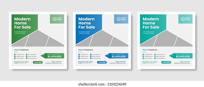 Creative real estate social media post template