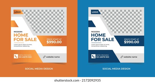 Creative real estate social media post template