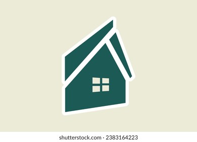 Creative Real Estate Sticker logo design. Property and Construction sticker logo design. Homes logo concept Real estate service and Growth house icon logo