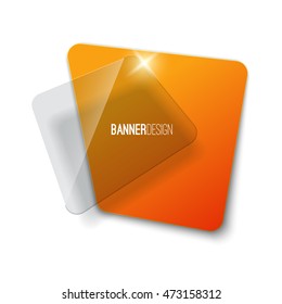 Creative realistic abstract transparent banner design. Vector colorful illustration.