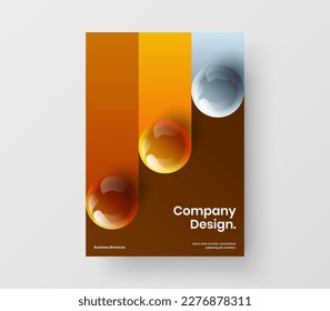 Diseño de folletos creativos realistas para bolas. Concepto vectorial de diseño minimalista de portada de revista.