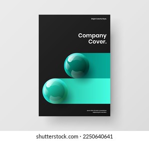 Creative realistic balls front page concept. Multicolored corporate brochure design vector illustration.