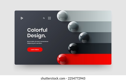 Creative realistic balls handbill illustration. Geometric web banner vector design template.