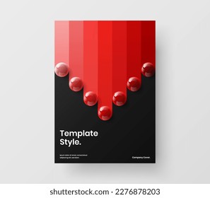 Creative realistic balls handbill illustration. Geometric corporate cover A4 design vector layout.
