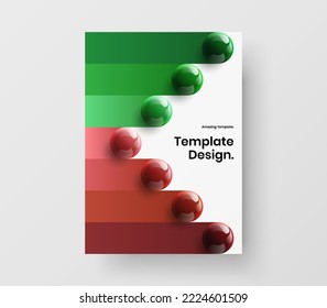Creative realistic balls journal cover illustration. Isolated handbill design vector template.