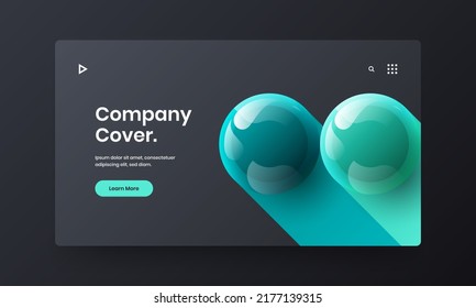 Creative realistic balls web banner illustration. Abstract annual report design vector template.