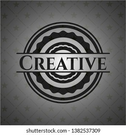 Creative realistic black emblem. Vector Illustration. Detailed.