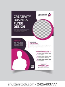 Creative Realistic Business Flyer Template And Mindful Corporate Leaflet A4 Poster