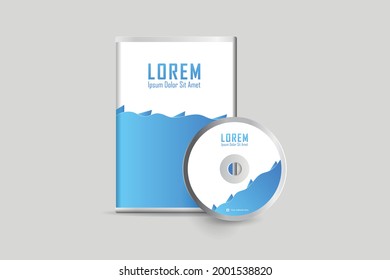Creative Realistic Case for DVD Or CD Disk with DVD Or CD Disk. Corporate business template for DVD envelope and case label design.