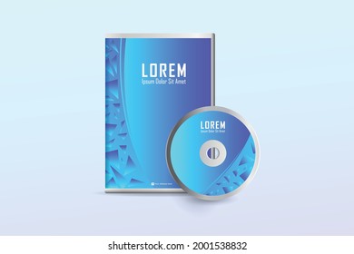 Creative Realistic Case for DVD Or CD Disk with DVD Or CD Disk. Corporate business template for DVD envelope and case label design.