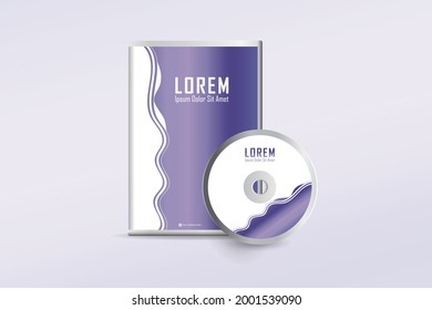 Creative Realistic Case for DVD Or CD Disk with DVD Or CD Disk. Corporate business template for DVD envelope and case label design.