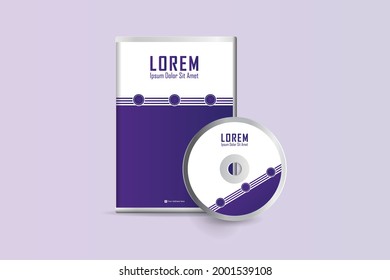 Creative Realistic Case for DVD Or CD Disk with DVD Or CD Disk. Corporate business template for DVD envelope and case label design.