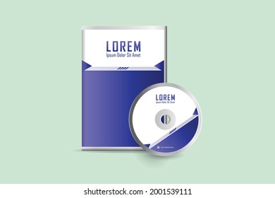 Estuche creativo realista para discos DVD o CD con discos DVD o CD. Plantilla de negocio empresarial para el diseño de envolturas de DVD y etiquetas de estuche.