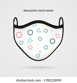 Creative realistic fabric face mask style abstract seamless patten concept design template. good for fashion and healthy.