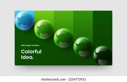 Creative realistic spheres catalog cover template. Abstract placard vector design illustration.