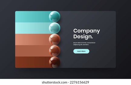 Creative realistic spheres front page concept. Original website screen vector design template.