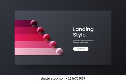 Creative realistic spheres web banner concept. Fresh company identity design vector illustration.