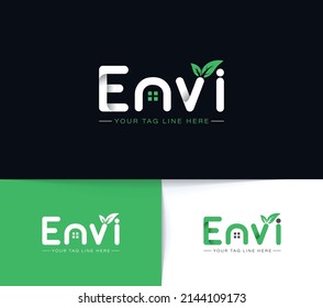 Creative Realistic Unique Creative Word mark En-vi Logo Design, Premium Concept Logo.