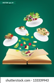 Creative recipe book concept idea, Modern template design vector illustration