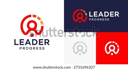 Creative recruitment process logo design. Abstract people shapes graphic vector with progress circle design symbol, icon, creative