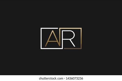 A creative rectangular design of initials A and R