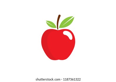 Creative Red Apple Logo Symbol Vector Illustration