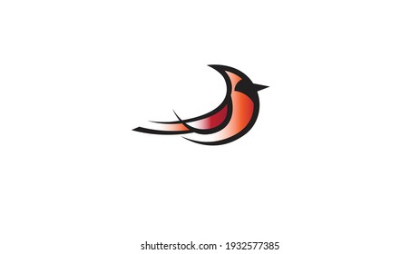 Creative Red Bird Cardinal Abstract Logo Design Vector