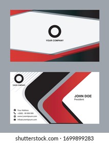 Creative red and black business card template