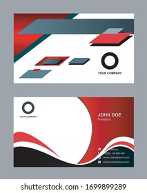 Creative red and black business card template