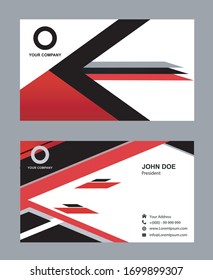 Creative red and black business card template