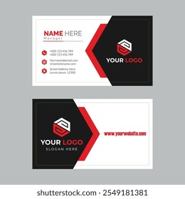 Creative red and black business card design 