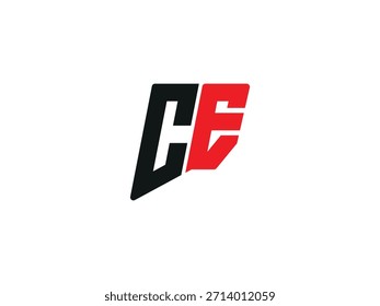 Creativo rojo y negro color CE Carta Logo Diseño. Plantilla Abstractas del diseño del logotipo del logotipo de la letra CE. Logotipo CE
