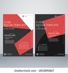 Diseño vectorial de plantilla de volante de color rojo y negro creativo
