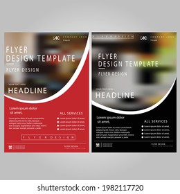 Diseño creativo de volante en color rojo y negro
