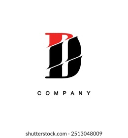 Creative Red and Black Letter D Company Logo Design

