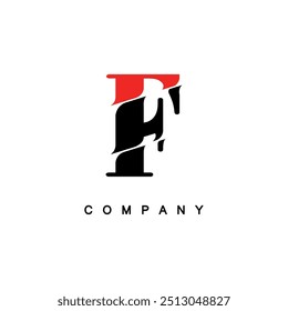Creative Red und Black Letter F Firmenlogo Design

