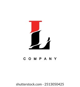 Creative Red and Black Letter L Company Logo Design
