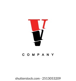 Creative Red and Black Letter V Company Diseño de Logo

