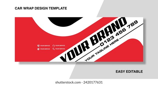 creative red black wrapping car decal elegant concept design
