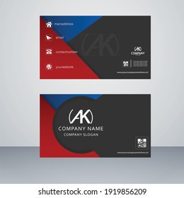 Creative red and blue colour Business Card design