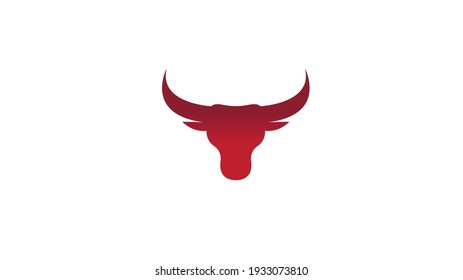 Creative Red Bull Head Logo Design Vector