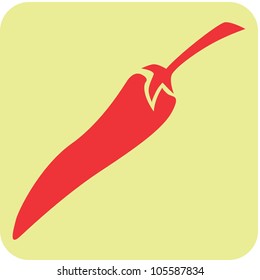 Creative Red Chili Pepper Icon