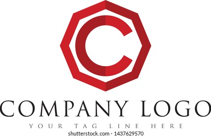 Creative Red Color C Letter Logo Design.this is high resolution,creative and unique logo.you can use this logo for your company and website.this is print ready logo.